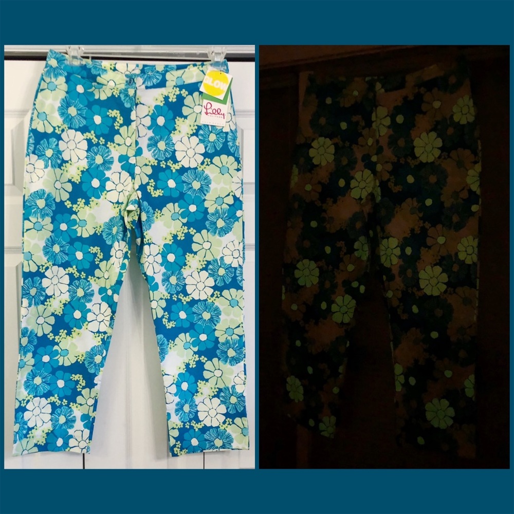 NWT Lilly Pulitzer GLOW-in-the-Dark pants, 10